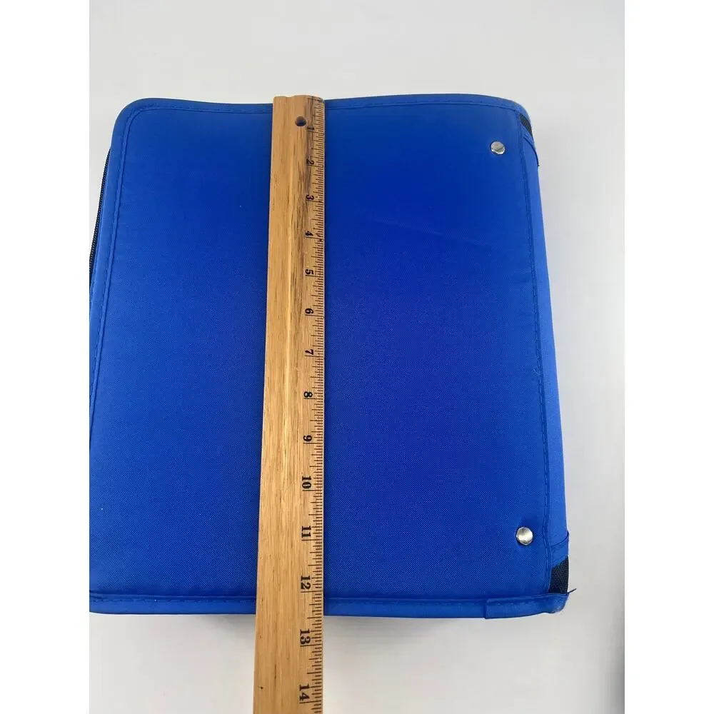 Five Star Folder Pencil Holder School Blue Black College Zipper Binder Durable